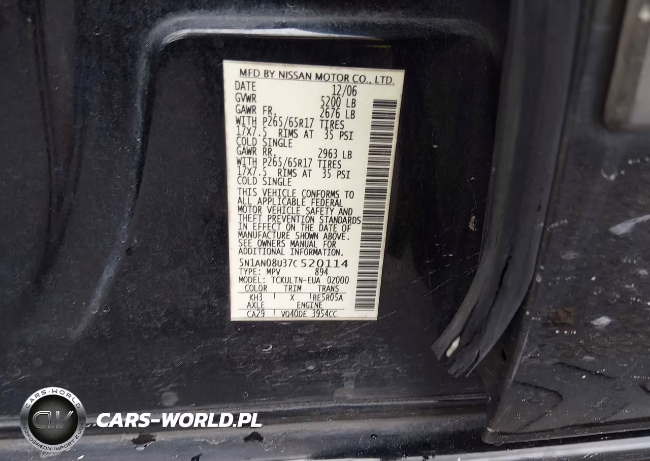 2007 Nissan Xterra Se VIN:5N1AN08U37C520114 - 9