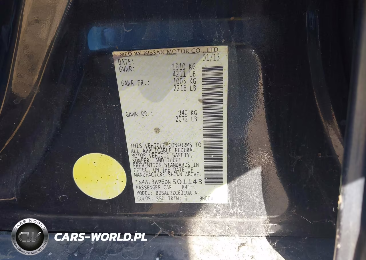 2013 Nissan Altima 2.5 S VIN:1N4AL3AP6DN501143 - 9