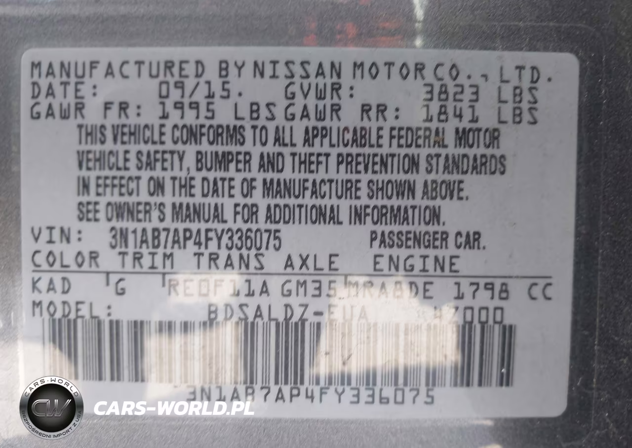 2015 Nissan Sentra Sv VIN:3N1AB7AP4FY336075 - 9