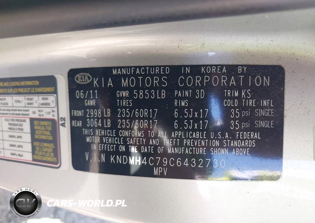 2012 Kia Sedona Ex VIN:KNDMH4C79C6432730 - 9