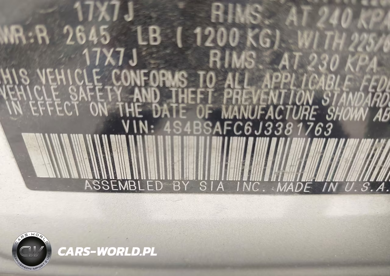 2018 Subaru Outback 2.5I Premium VIN:4S4BSAFC6J3381763 - 9