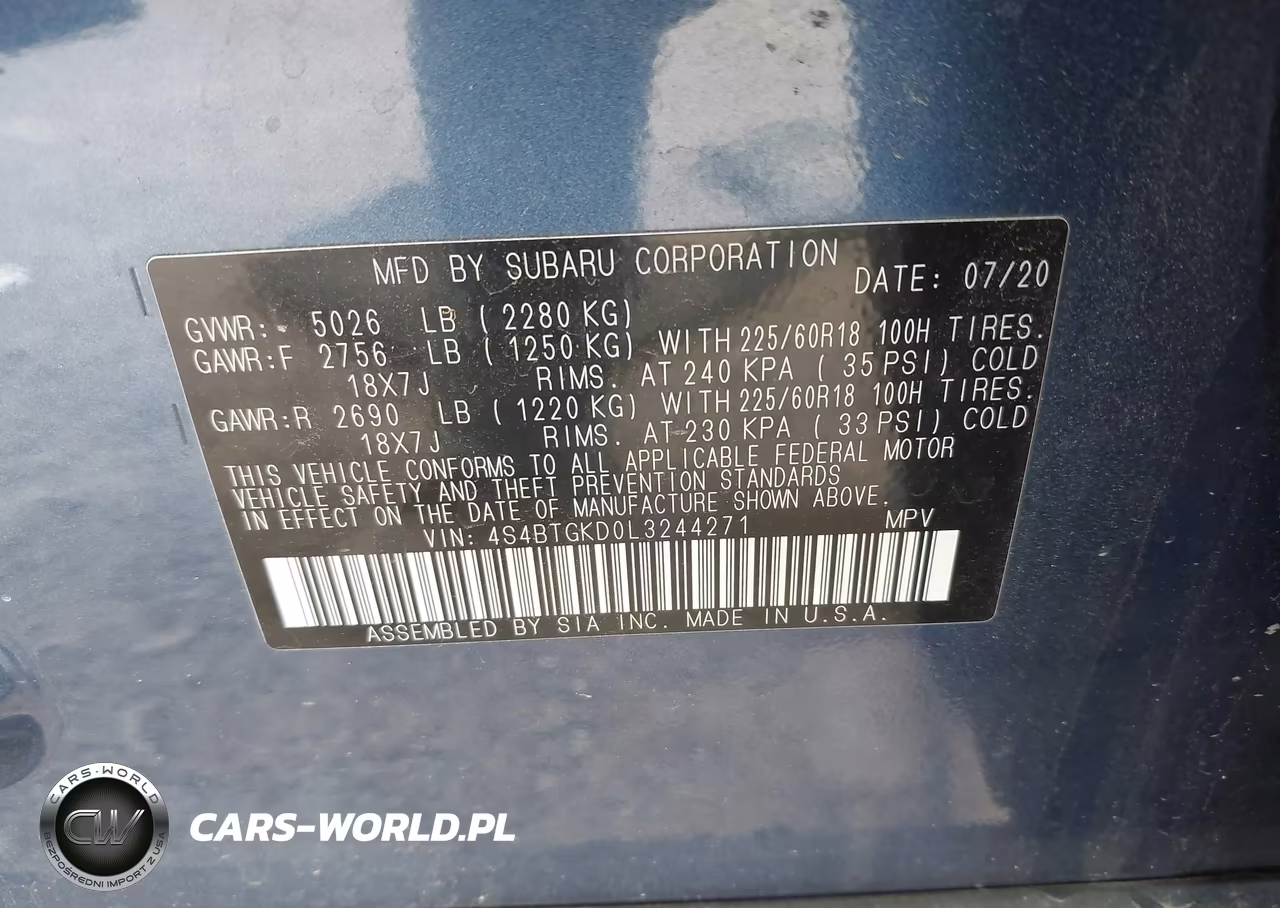 2020 Subaru Outback Onyx Edition Xt VIN:4S4BTGKD0L3244271 - 9