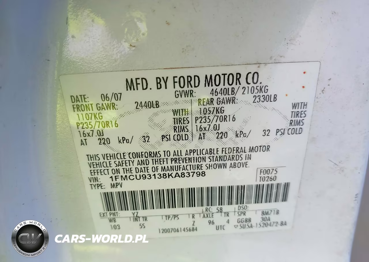 2008 Ford Escape Xlt VIN:1FMCU93138KA83798 - 9