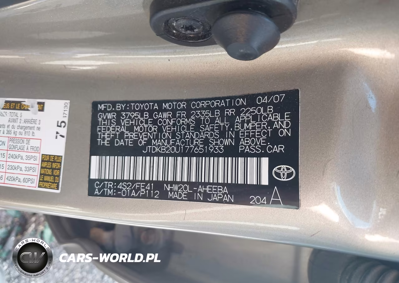 2007 Toyota Prius VIN:JTDKB20U177651933 - 9
