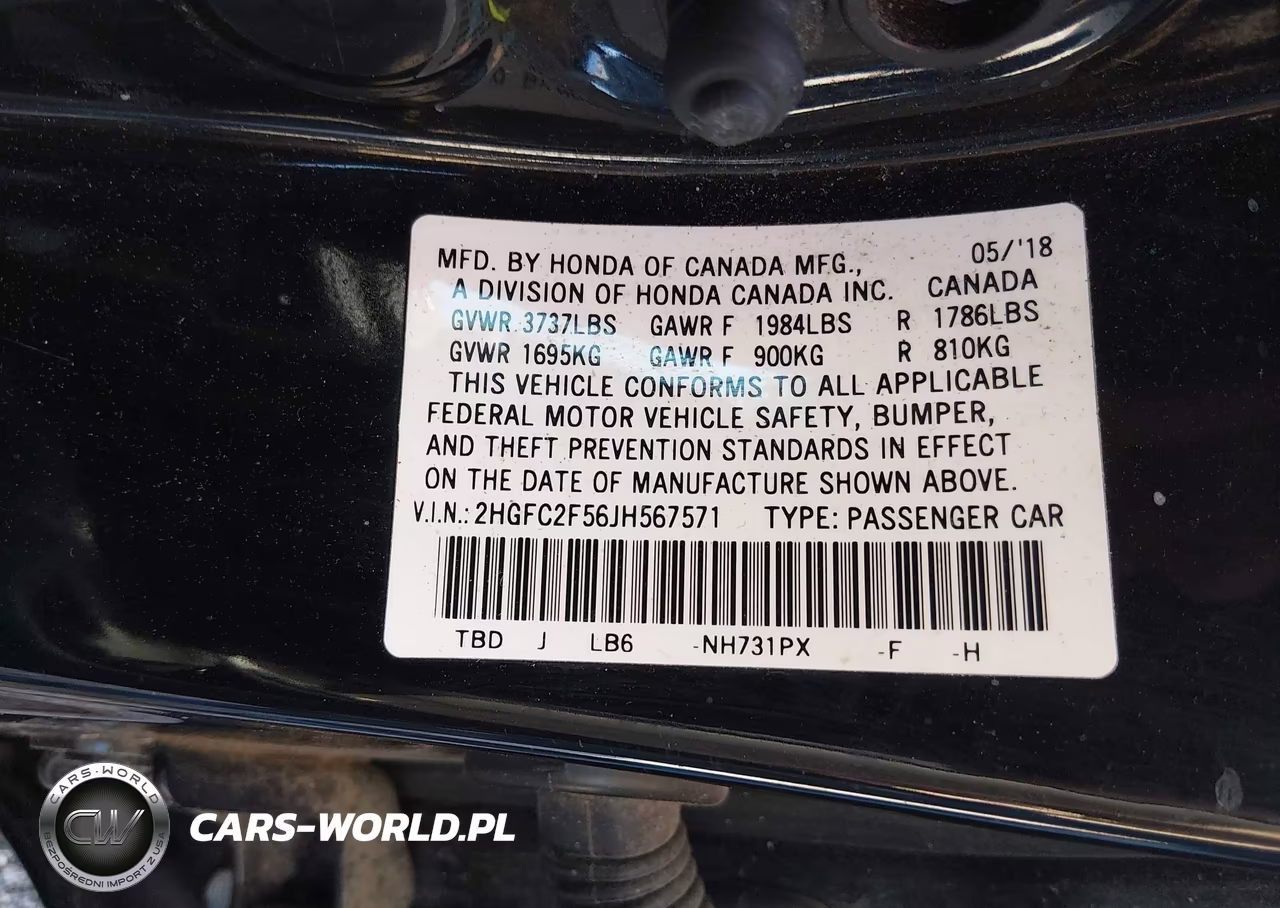 2018 Honda Civic Lx VIN:2HGFC2F56JH567571 - 9