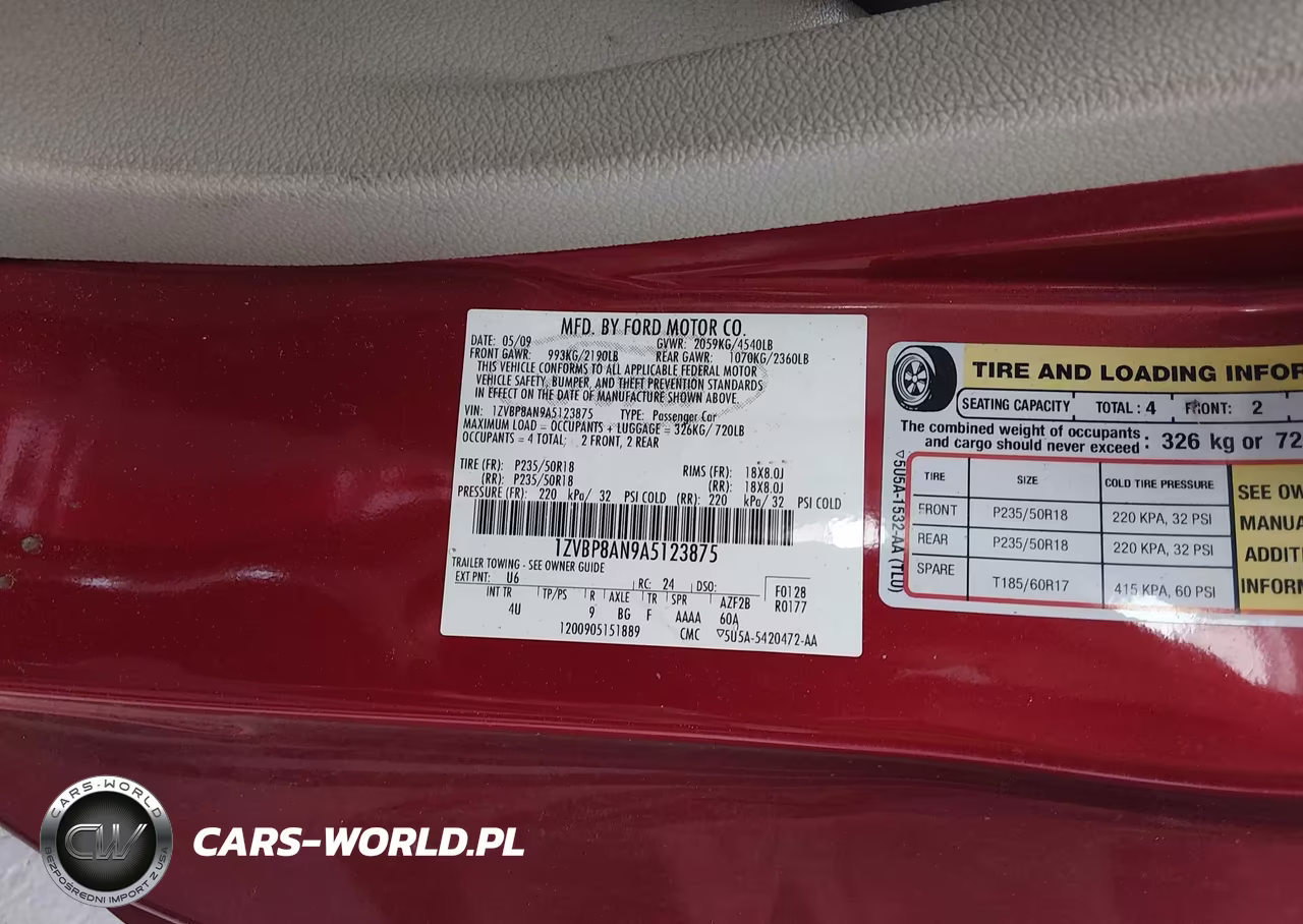2010 Ford Mustang V6-V6 Premium VIN:1ZVBP8AN9A5123875 - 9