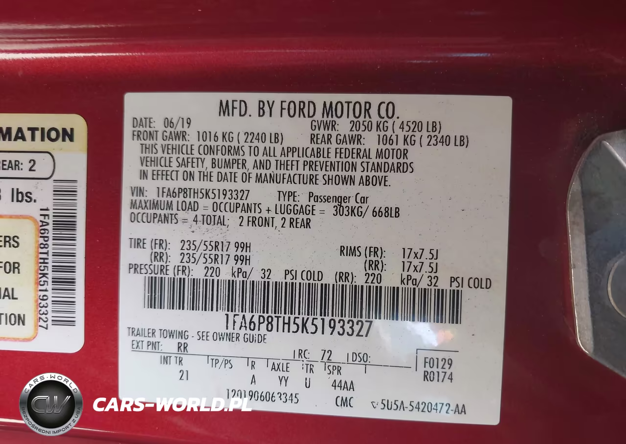 2019 Ford Mustang Ecoboost VIN:1FA6P8TH5K5193327 - 9