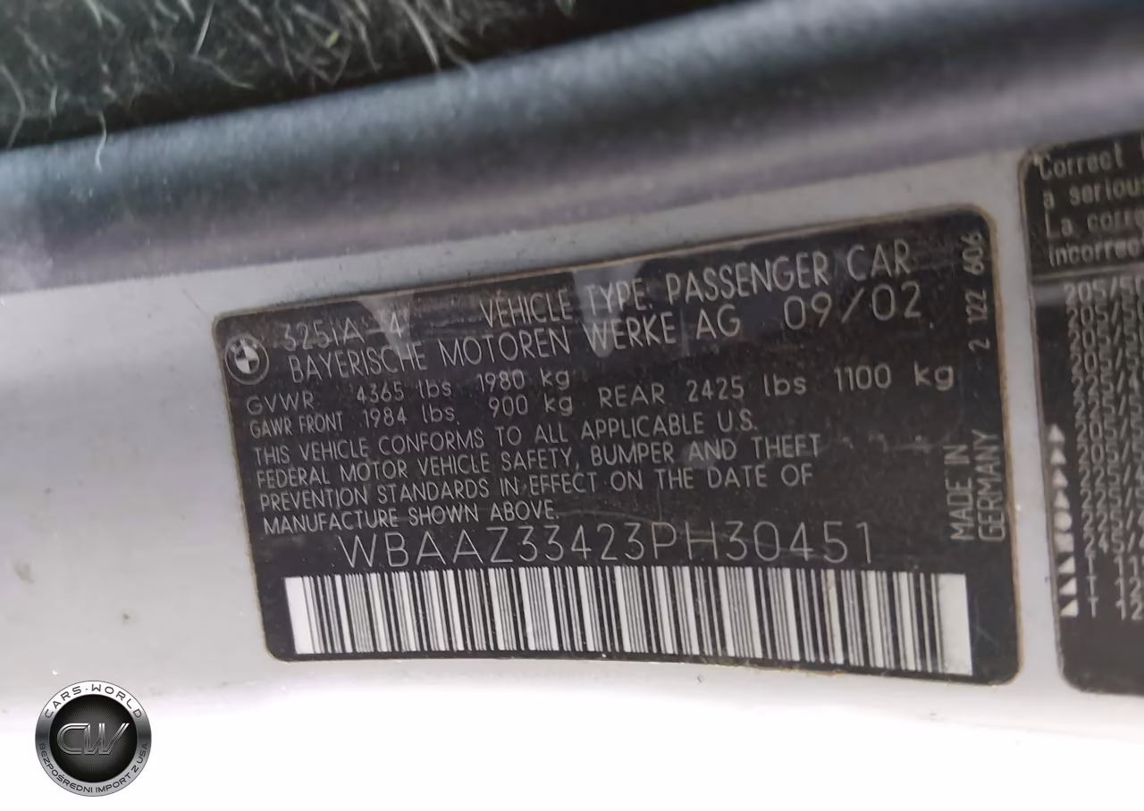 2003 BMW 3 Series 325I VIN:WBAAZ33423PH30451 - 9