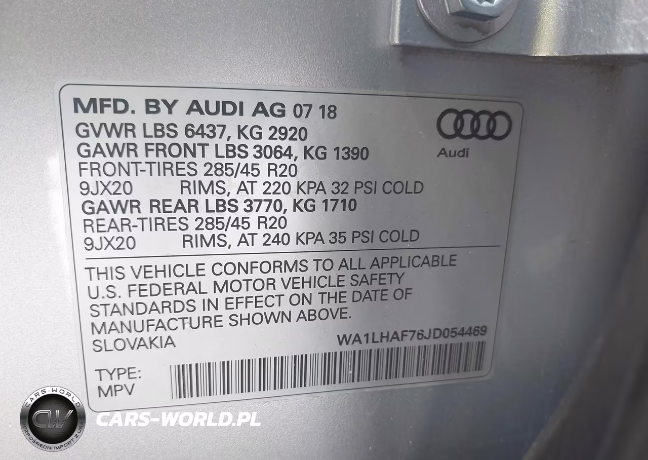 2018 Audi Q7 2.0T Premium VIN:WA1LHAF76JD054469 - 9