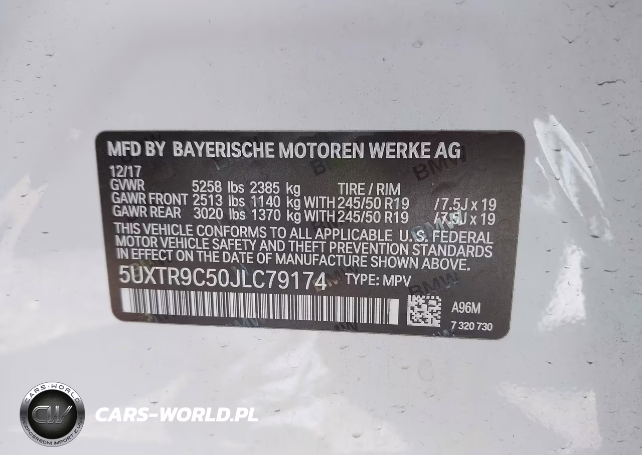 2018 BMW X3 xDrive30I VIN:5UXTR9C50JLC79174 - 9