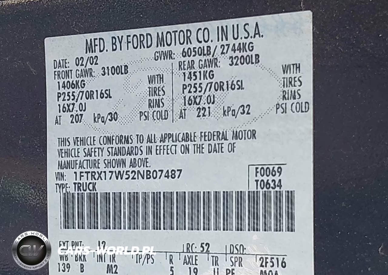 2002 Ford F-150 Lariat-Xl-Xlt VIN:1FTRX17W52NB07487 - 9