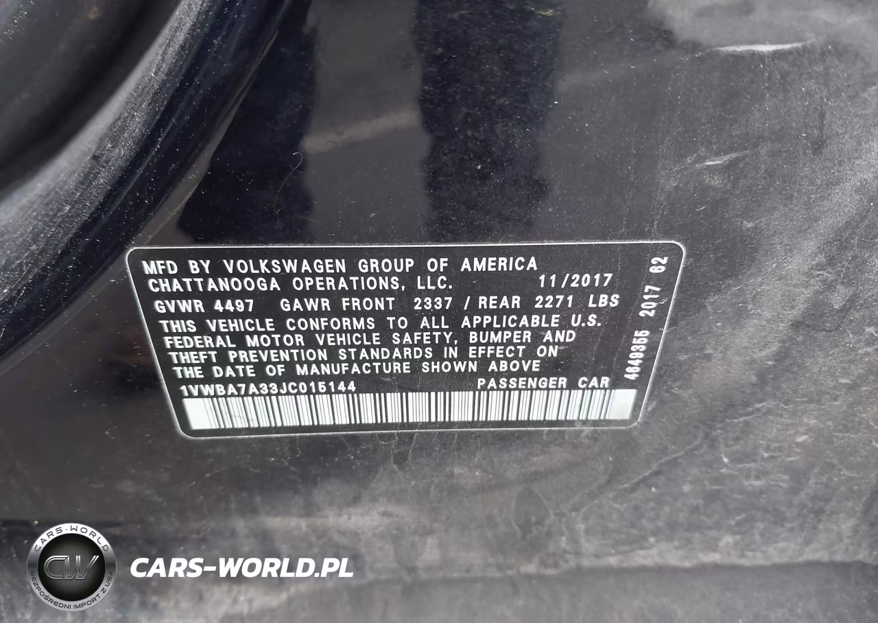 2018 Volkswagen Passat 2.0T Se VIN:1VWBA7A33JC015144 - 9