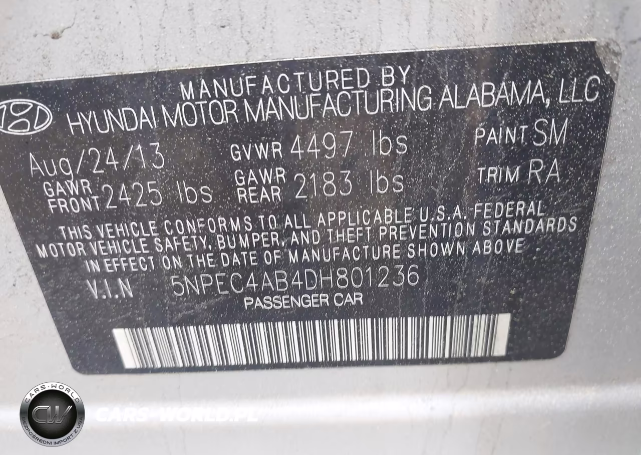 2013 Hyundai Sonata Se 2.0T VIN:5NPEC4AB4DH801236 - 9
