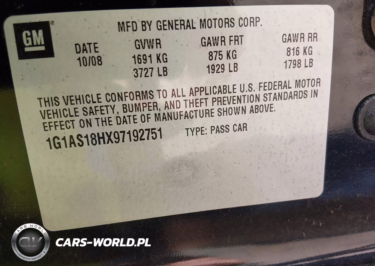 2009 Chevrolet Cobalt Ls VIN:1G1AS18HX97192751 - 9