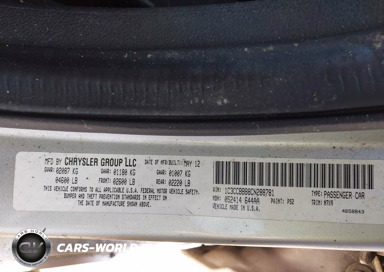 2012 Chrysler 200 Touring VIN:1C3CCBBB8CN288781 - 9