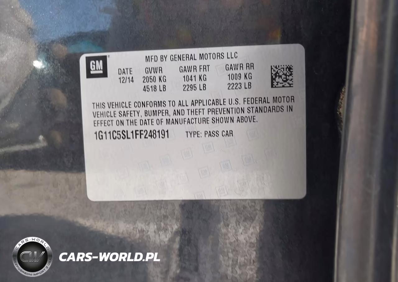 2015 Chevrolet Malibu 1Lt VIN:1G11C5SL1FF248191 - 9