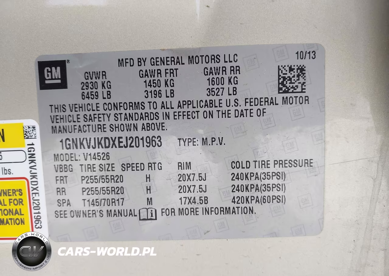 2014 Chevrolet Traverse Ltz VIN:1GNKVJKDXEJ201963 - 9