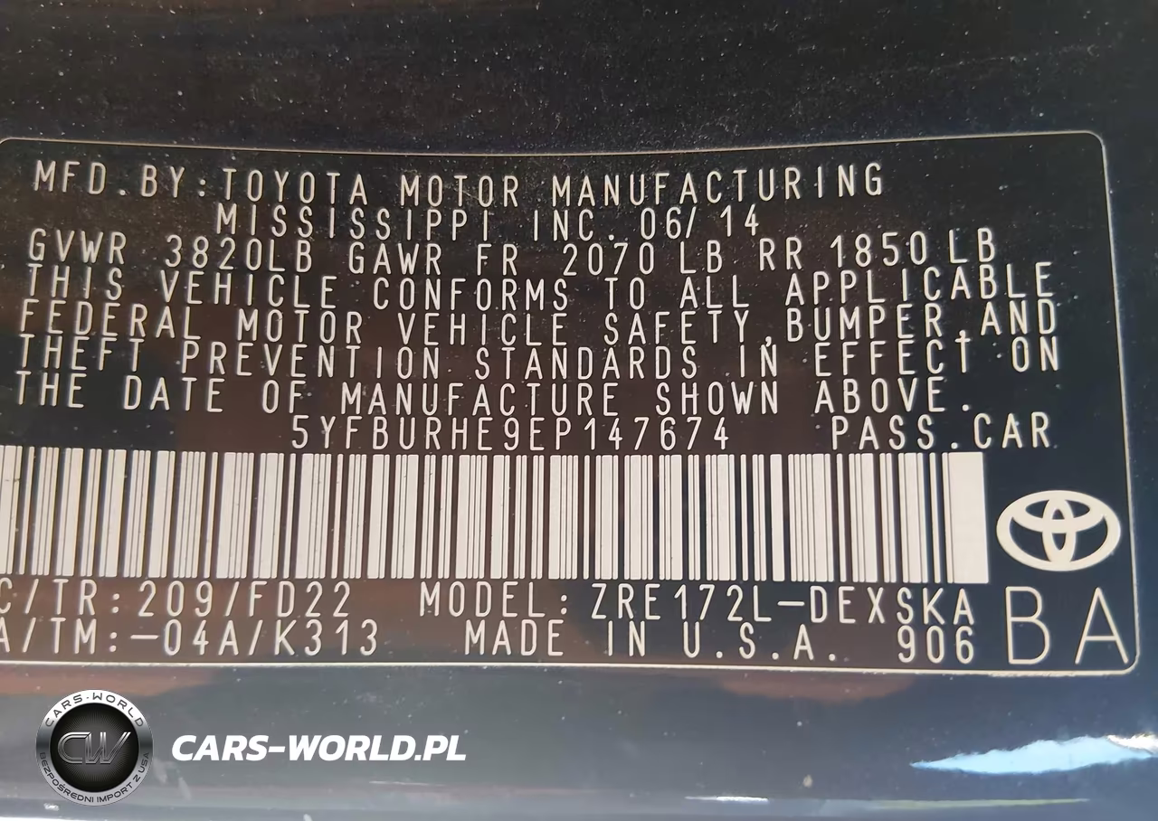 2014 Toyota Corolla S Plus VIN:5YFBURHE9EP147674 - 9