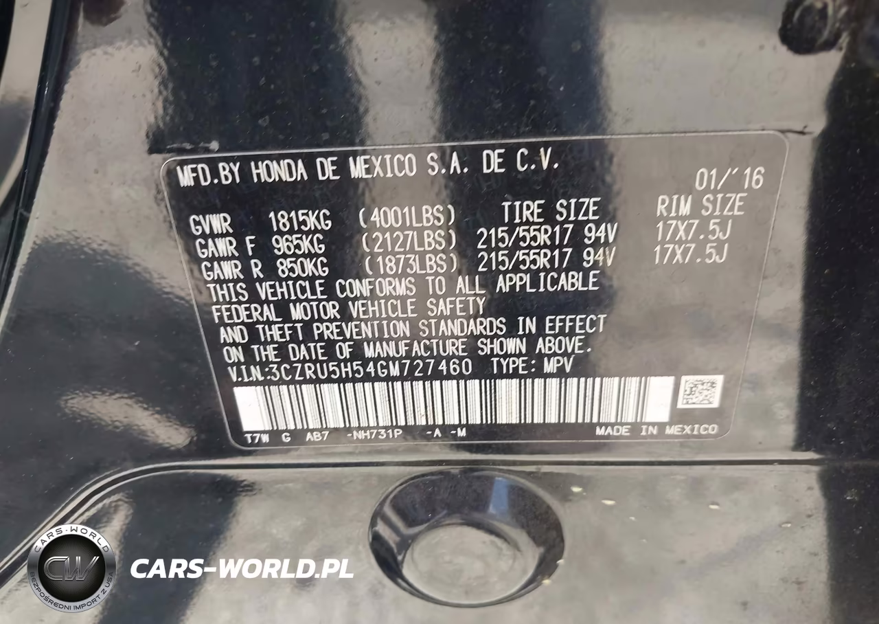 2016 Honda Hr-V Ex VIN:3CZRU5H54GM727460 - 9