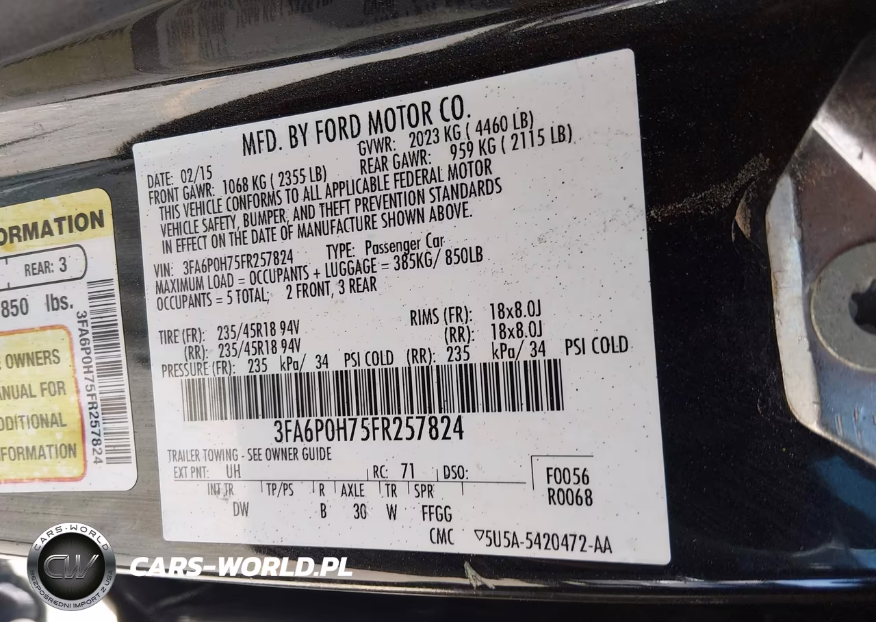 2015 Ford Fusion Se VIN:3FA6P0H75FR257824 - 9