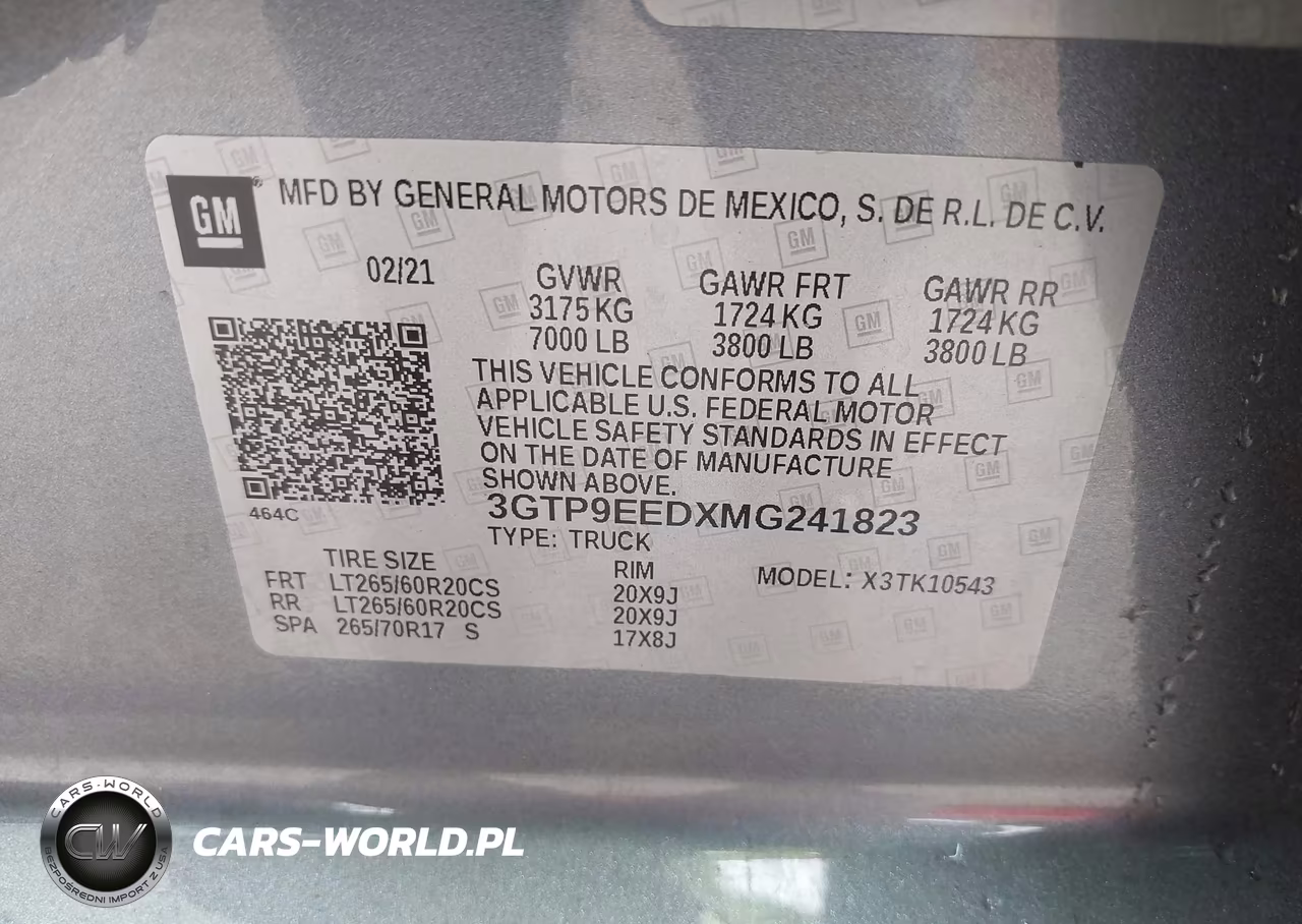 2021 GMC Sierra 1500 4Wd Short Box At4 VIN:3GTP9EEDXMG241823 - 9