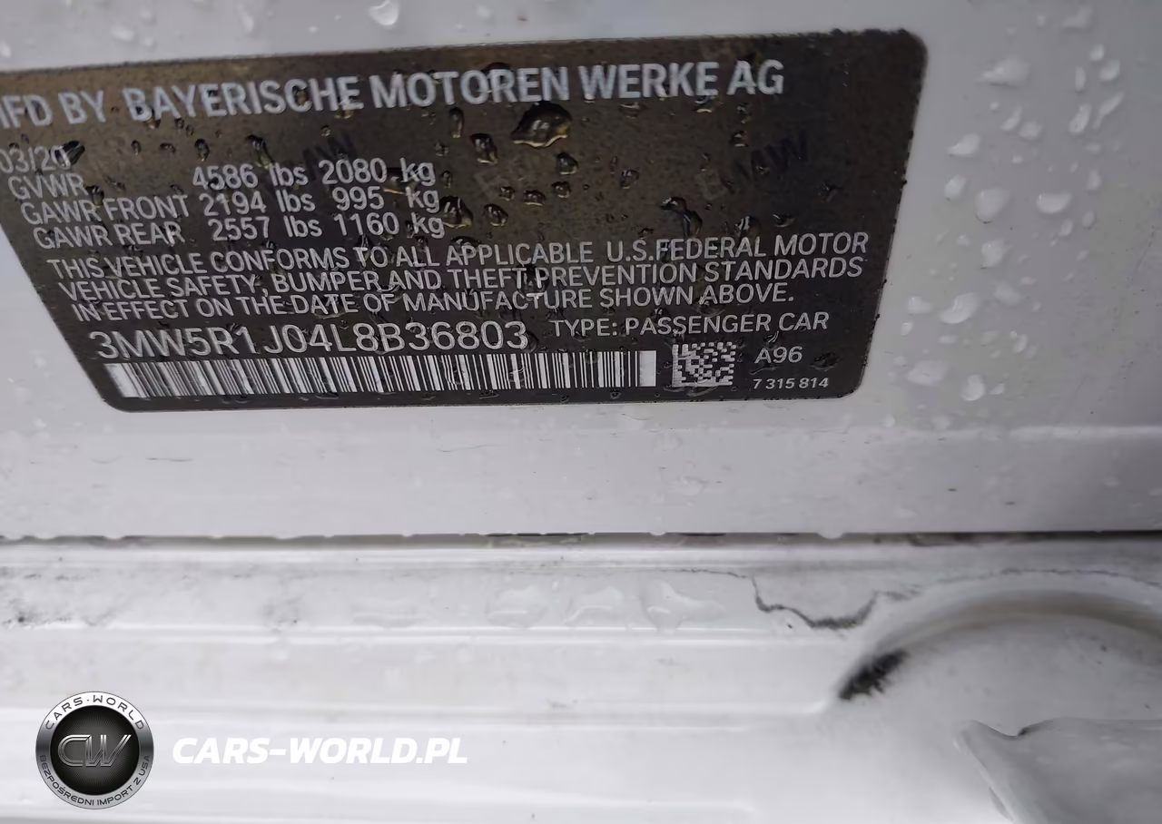 2020 BMW 330I VIN:3MW5R1J04L8B36803 - 9