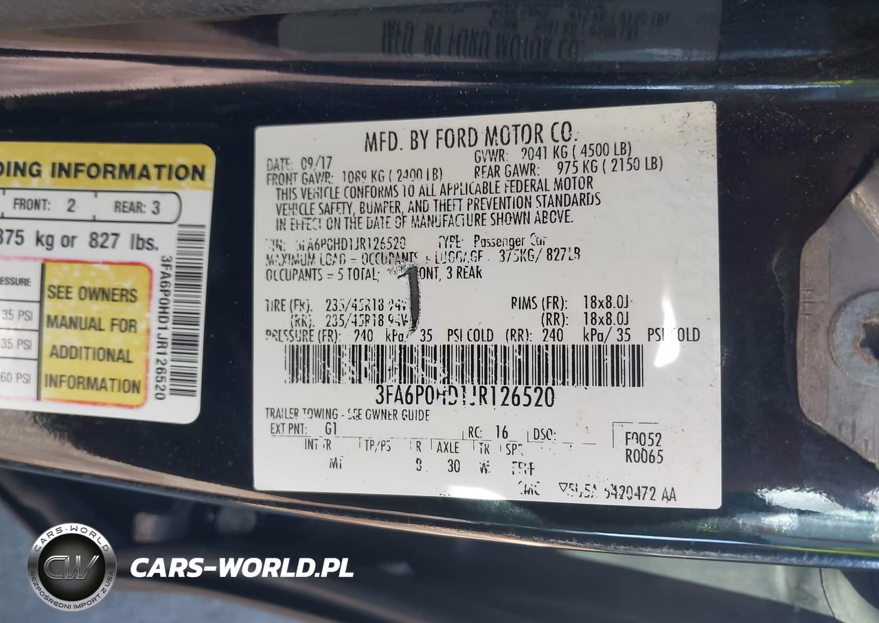 2018 Ford Fusion Se VIN:3FA6P0HD1JR126520 - 9