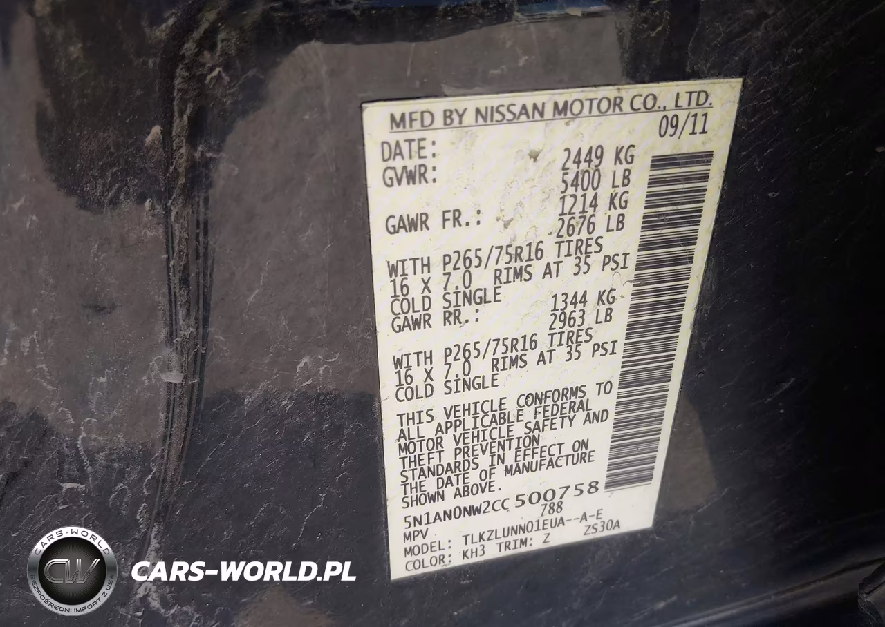 2012 Nissan Xterra Pro-4X VIN:5N1AN0NW2CC500758 - 9