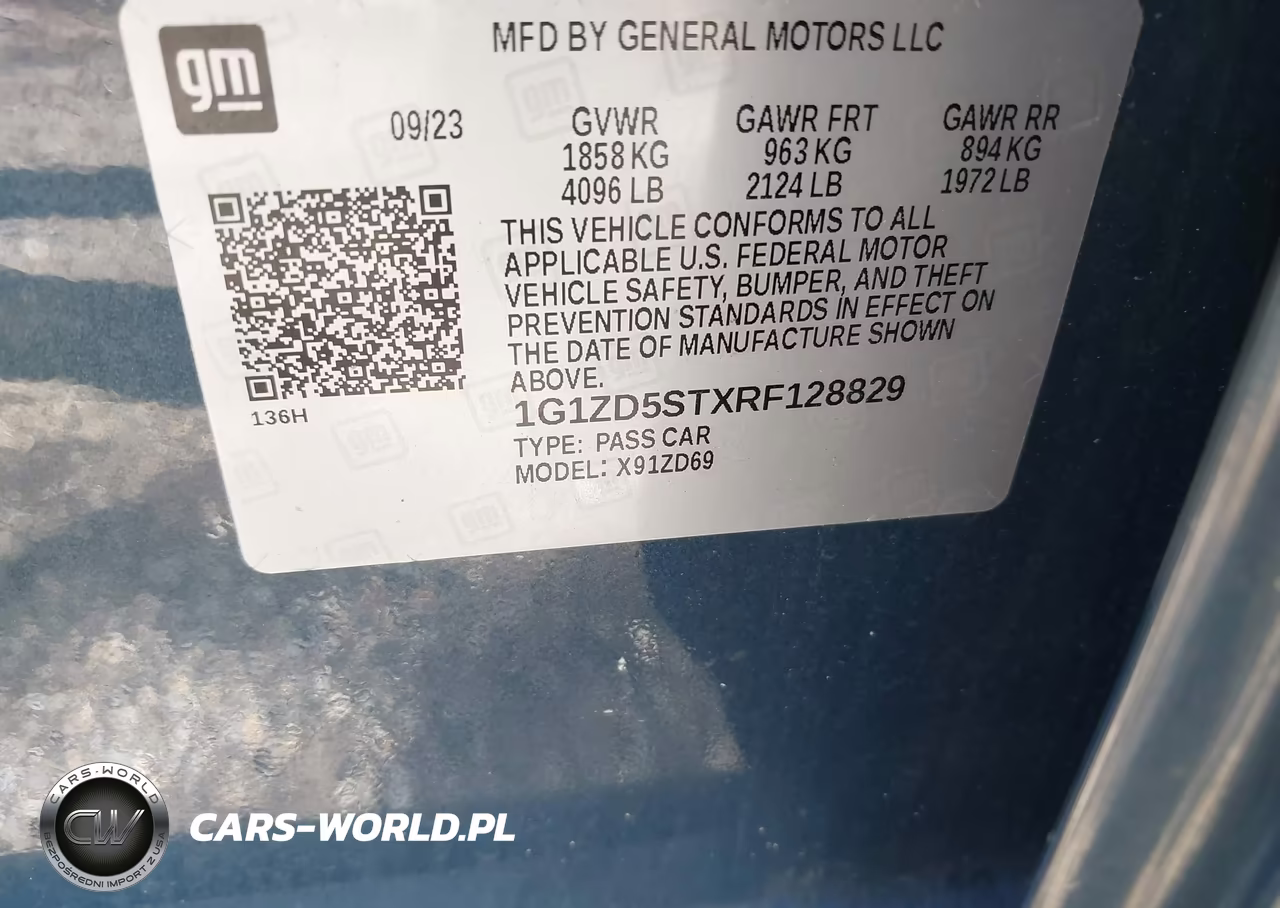 2024 Chevrolet Malibu Fwd 1Lt VIN:1G1ZD5STXRF128829 - 9