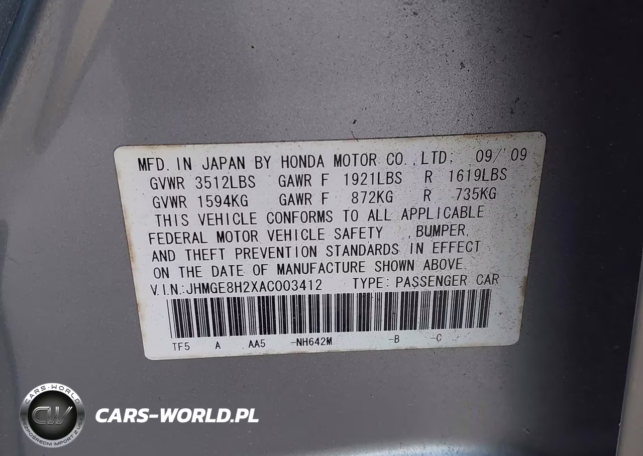 2010 Honda Fit VIN:JHMGE8H2XAC003412 - 9