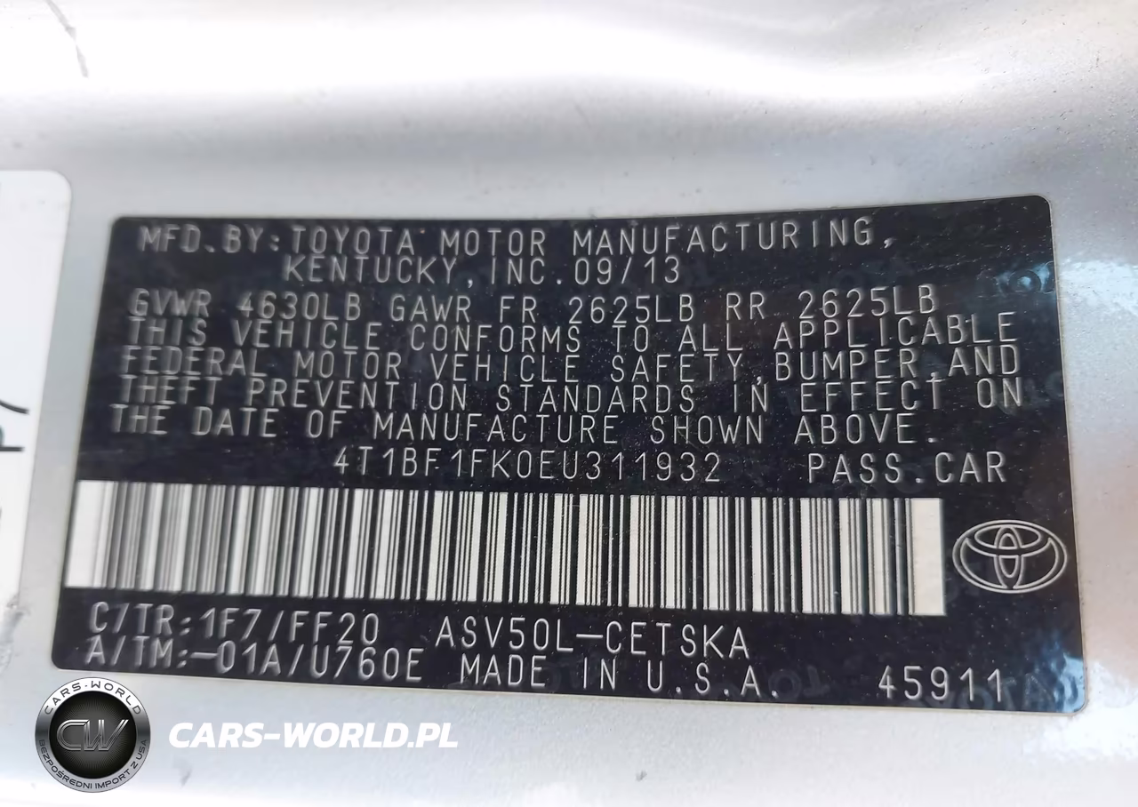 2014 Toyota Camry Se VIN:4T1BF1FK0EU311932 - 9