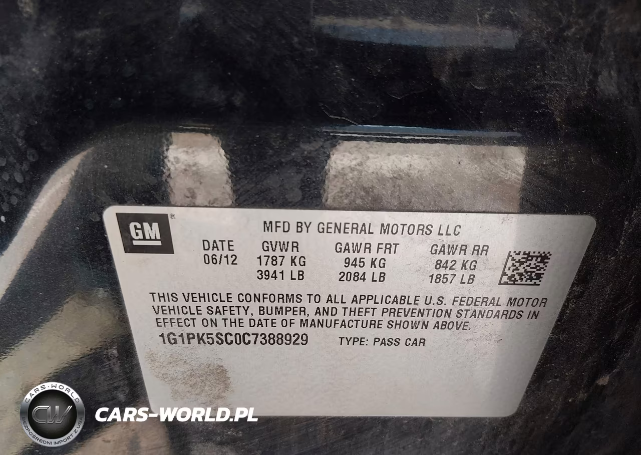 2012 Chevrolet Cruze Eco VIN:1G1PK5SC0C7388929 - 9