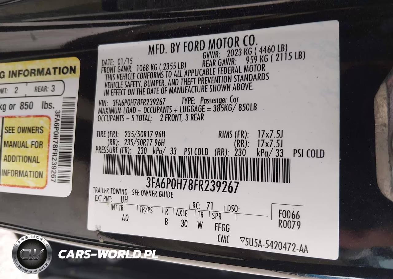 2015 Ford Fusion Se VIN:3FA6P0H78FR239267 - 9