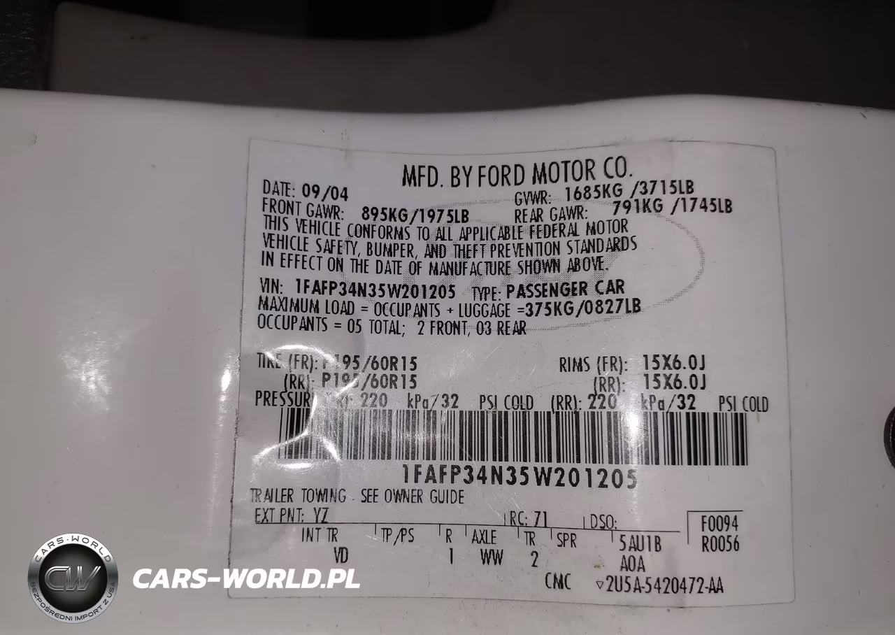 2005 Ford Focus Zx4 VIN:1FAFP34N35W201205 - 9