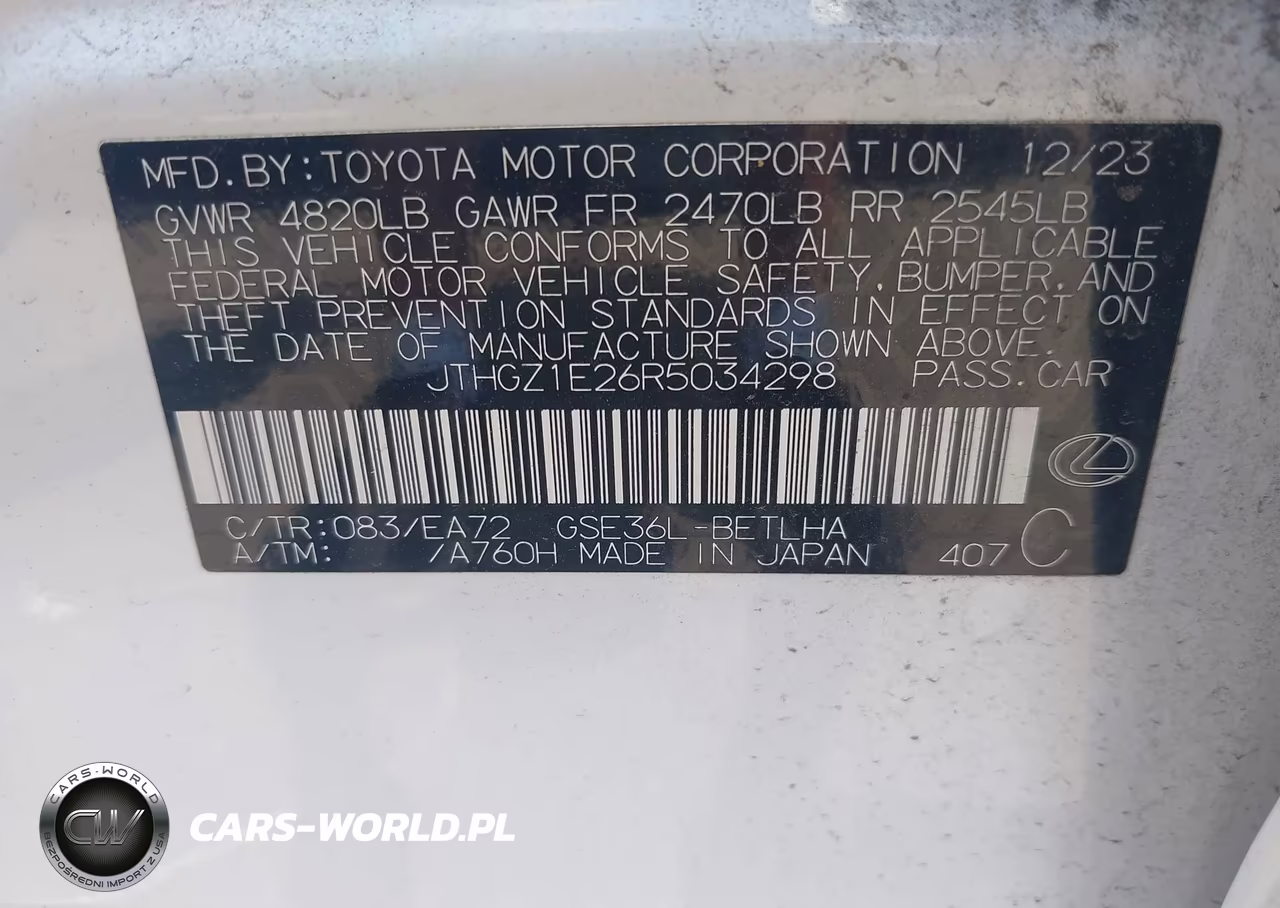 2024 Lexus Is 350 F Sport VIN:JTHGZ1E26R5034298 - 9