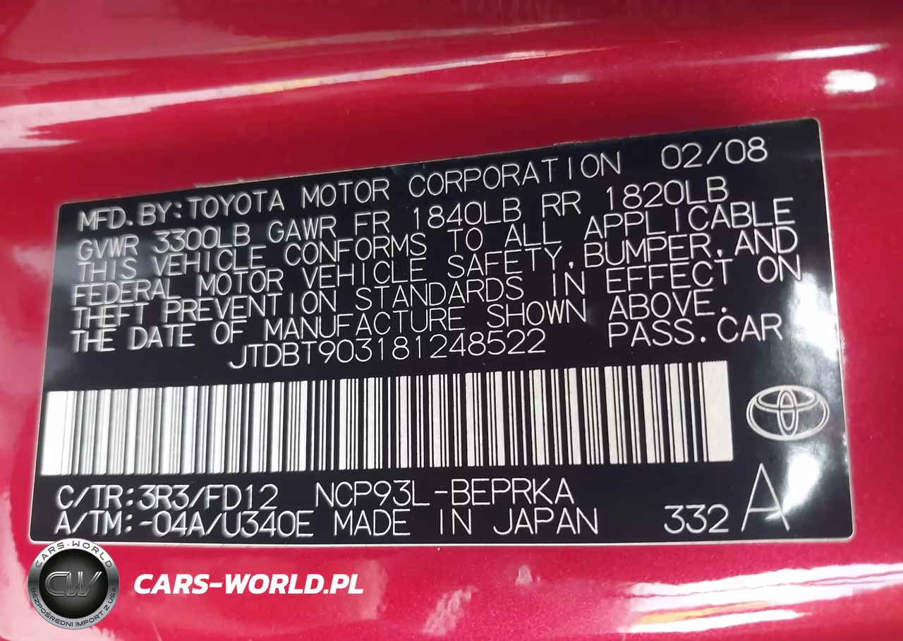 2008 Toyota Yaris VIN:JTDBT903181248522 - 9