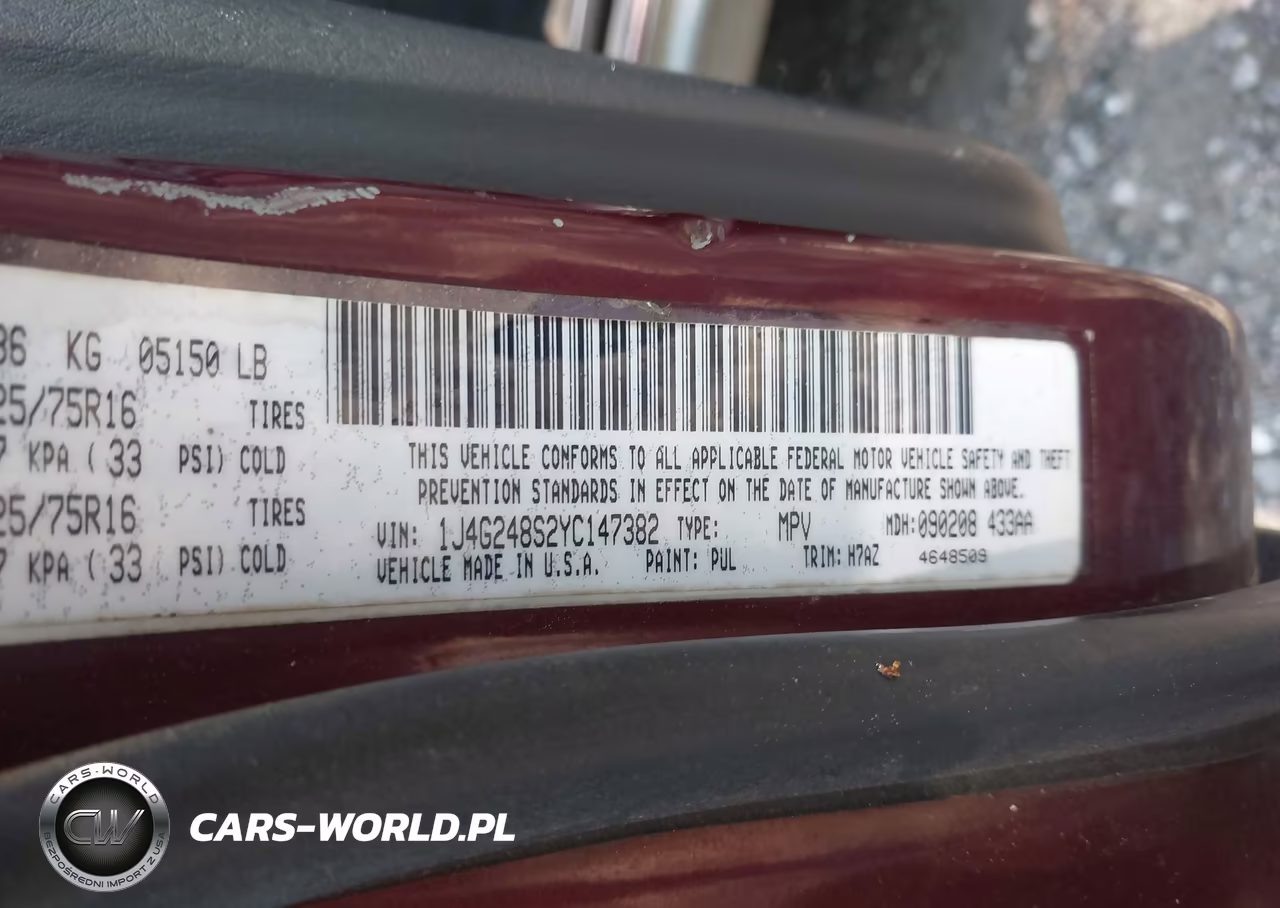 2000 Jeep Grand Cherokee Laredo VIN:1J4G248S2YC147382 - 9