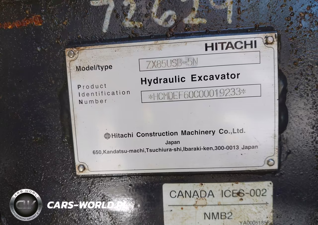 2019 Hitachi Zx85-5 Compact Excavator VIN:HCMDEF60C00019233 - 9
