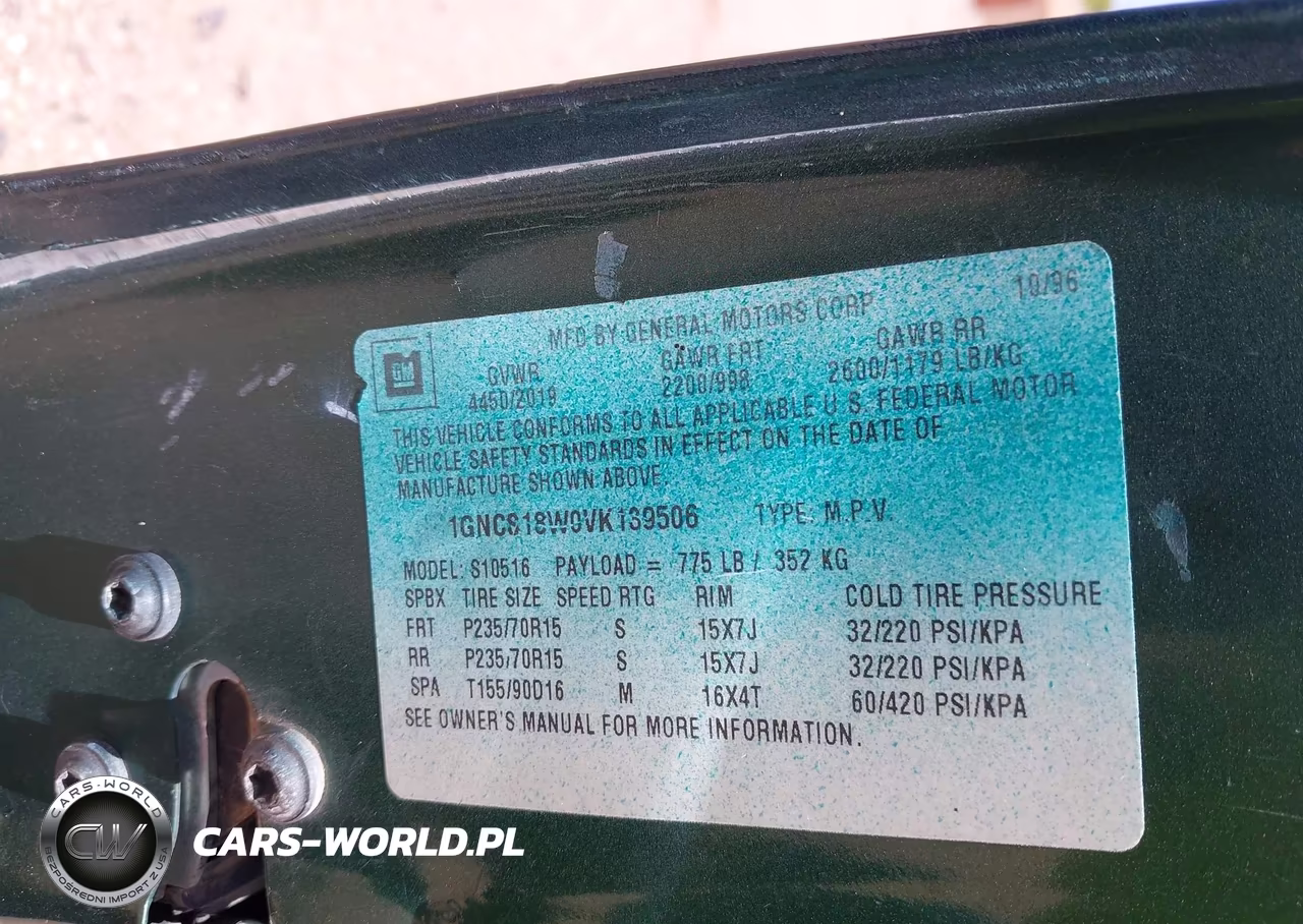 1997 Chevrolet Blazer Ls VIN:1GNCS18W0VK139506 - 9