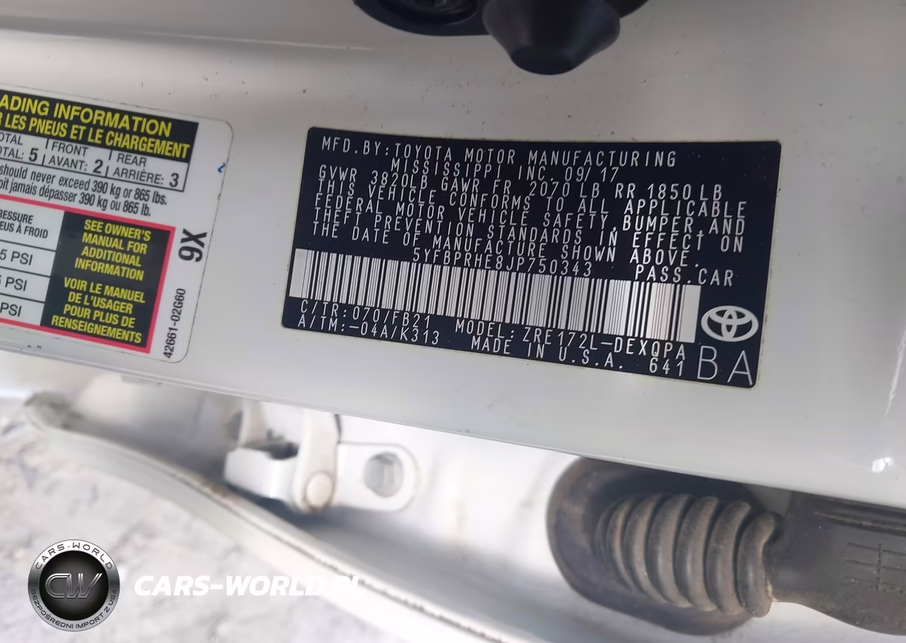 2018 Toyota Corolla Le Eco VIN:5YFBPRHE8JP750343 - 9