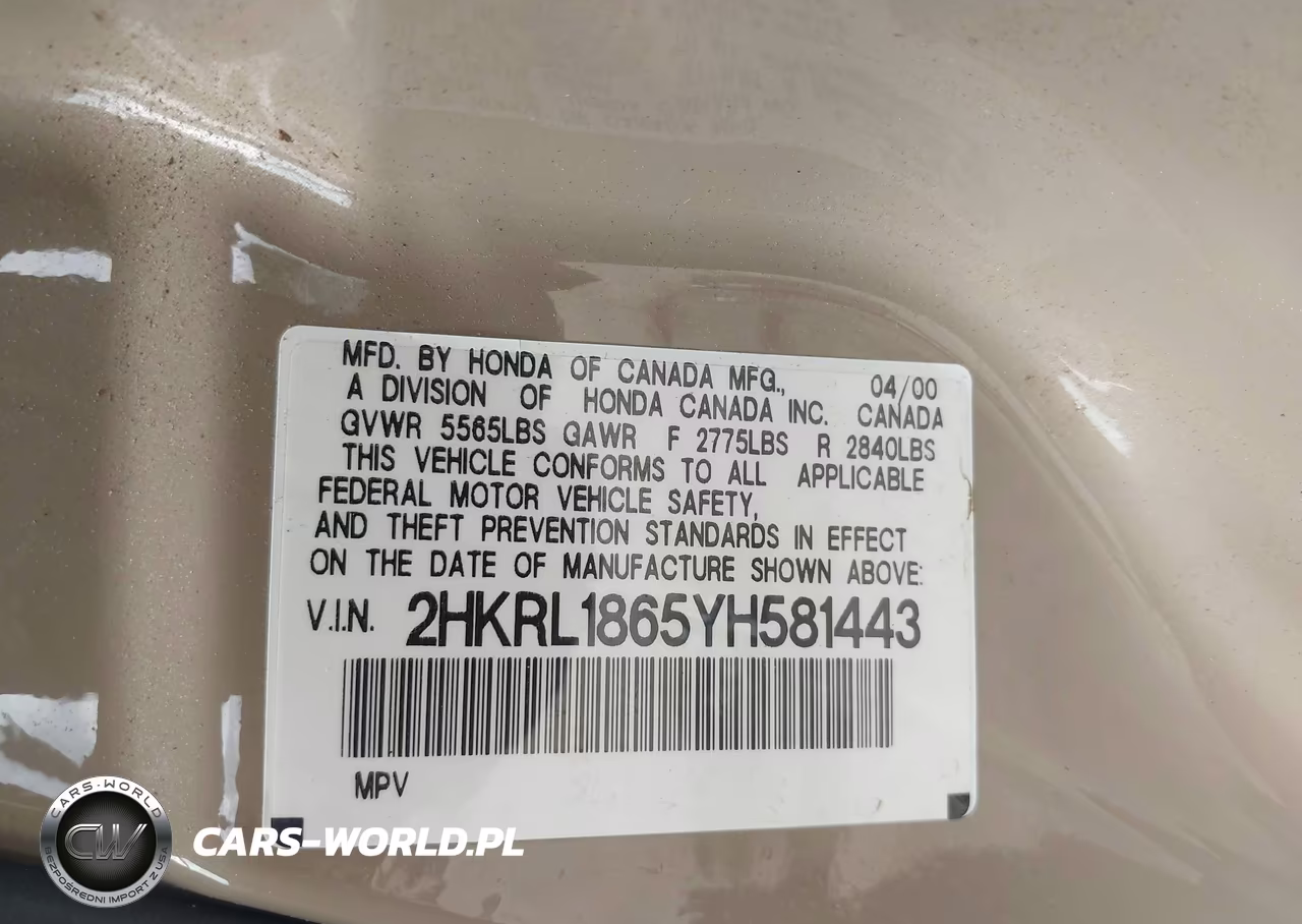 2000 Honda Odyssey Ex VIN:2HKRL1865YH581443 - 9