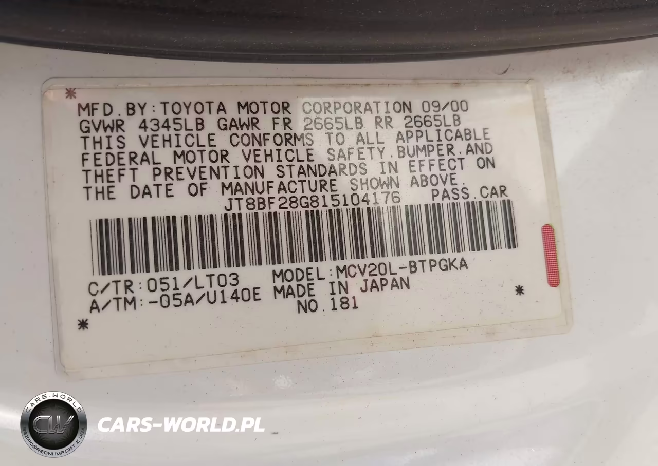 2001 Lexus Es 300 VIN:JT8BF28G815104176 - 9