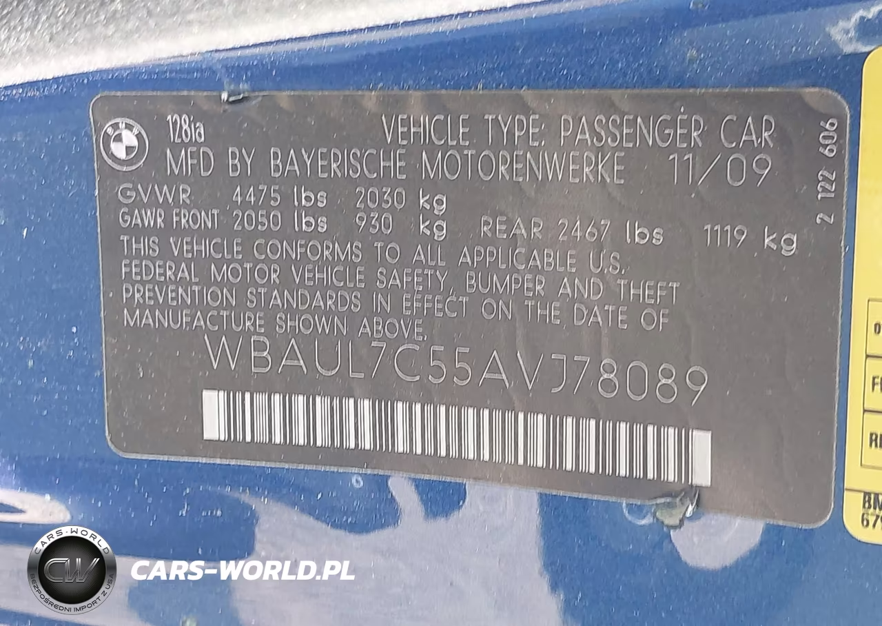2010 BMW 128I VIN:WBAUL7C55AVJ78089 - 9