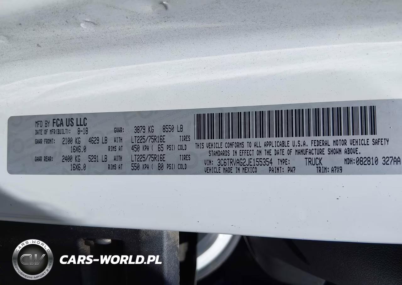 2018 Ram Promaster 1500 Low Roof 136 Wb VIN:3C6TRVAG2JE155354 - 9