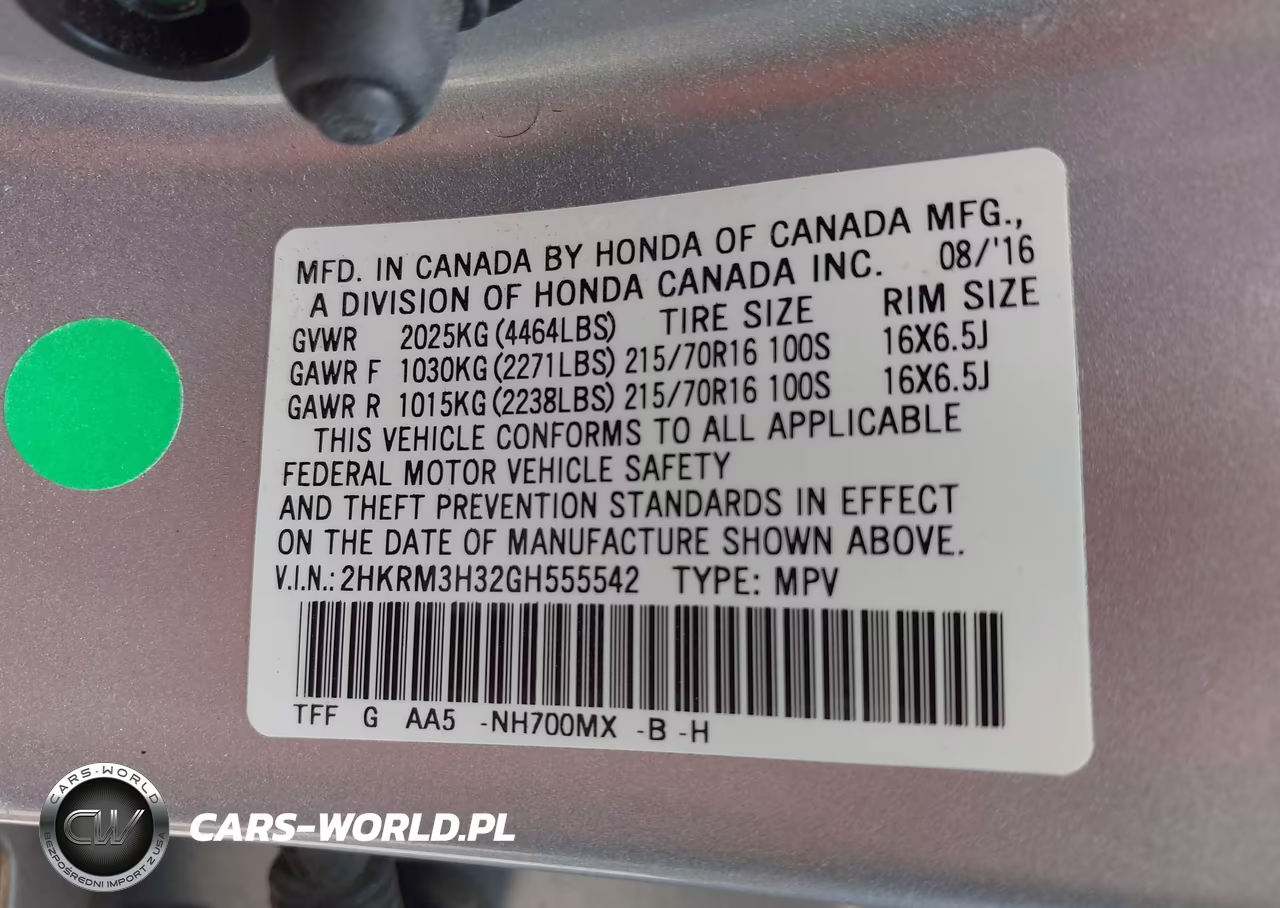 2016 Honda Cr-V Lx VIN:2HKRM3H32GH555542 - 9