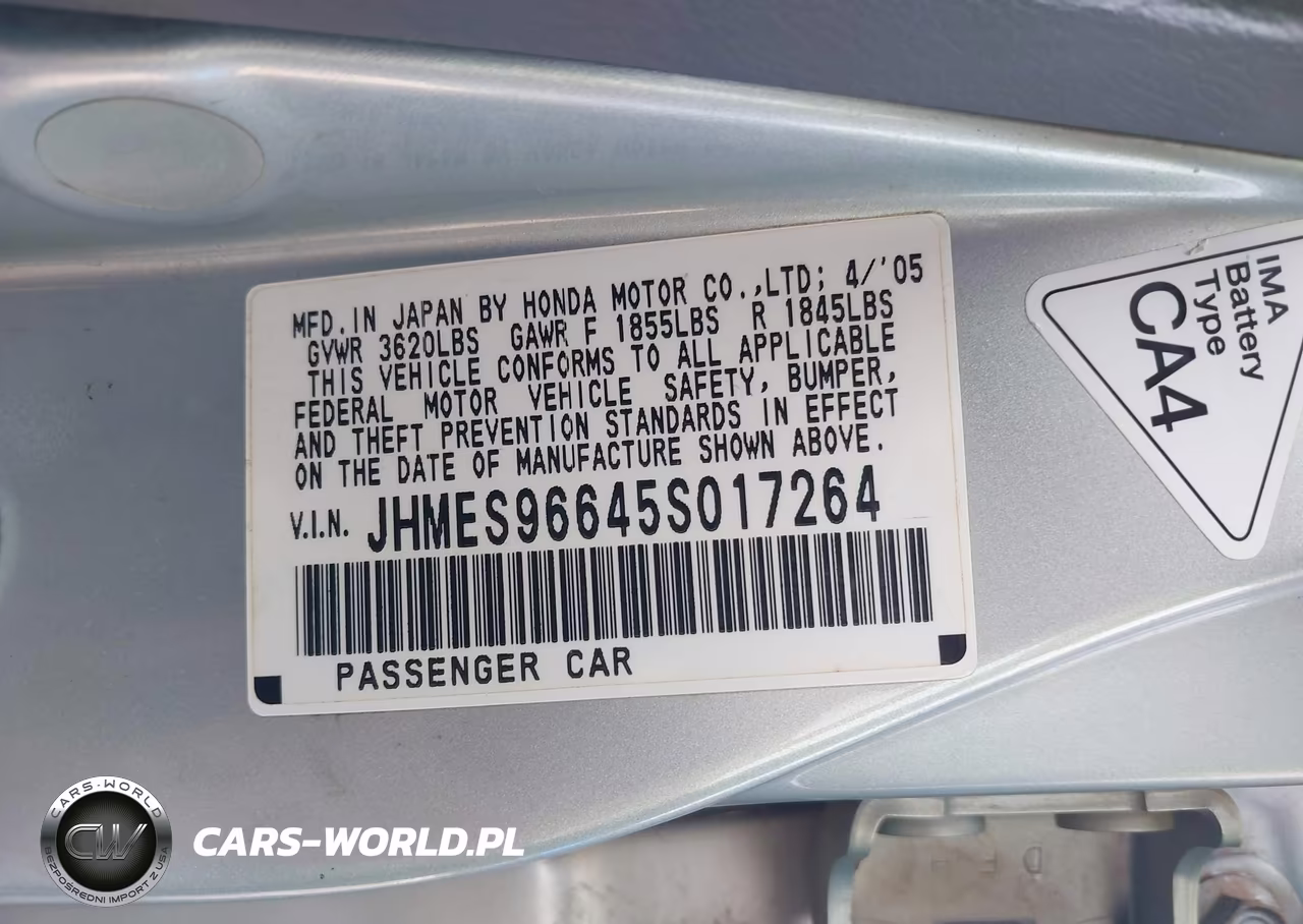 2005 Honda Civic Hybrid VIN:JHMES96645S017264 - 9