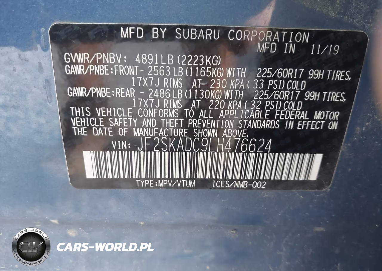 2020 Subaru Forester VIN:JF2SKADC9LH476624 - 9