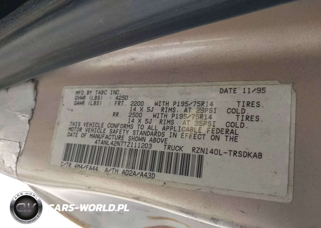1996 Toyota Tacoma VIN:4TANL42N7TZ111203 - 9