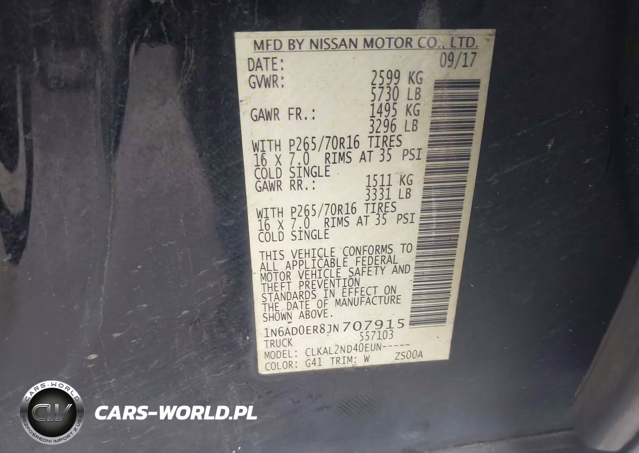2018 Nissan Frontier Sv VIN:1N6AD0ER8JN707915 - 9