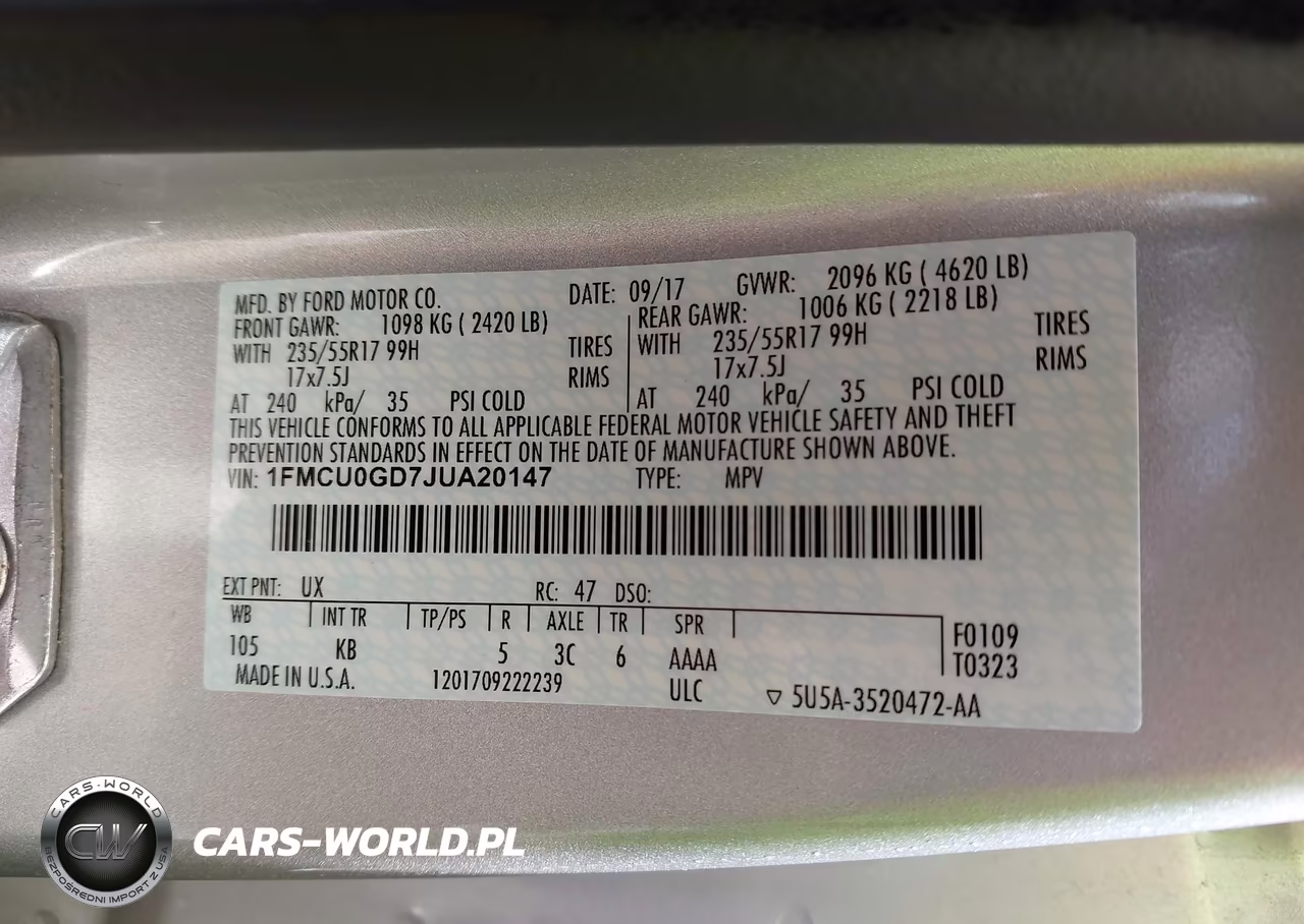 2018 Ford Escape Se VIN:1FMCU0GD7JUA20147 - 9